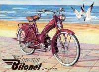 Illustratie uit 1954 van de Batavus Bilonet FP 50